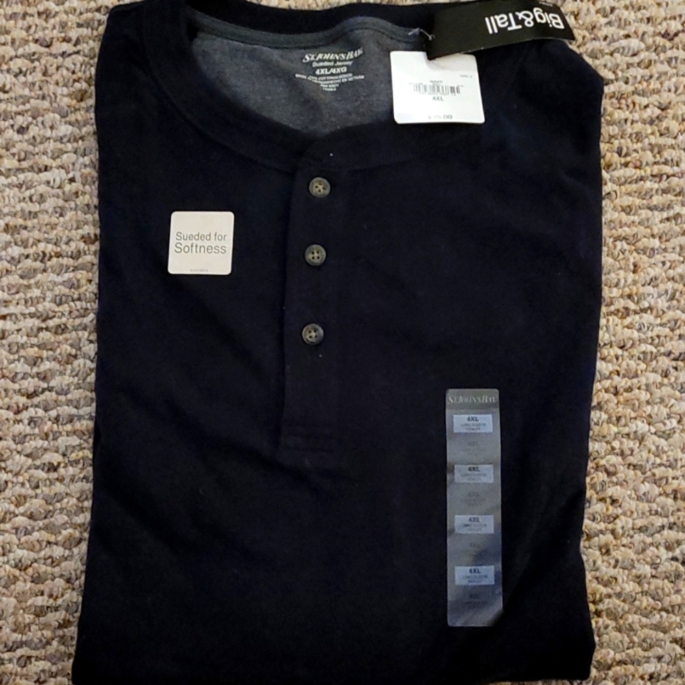 St. John's Bay Men's 4xl 3-Button Henley